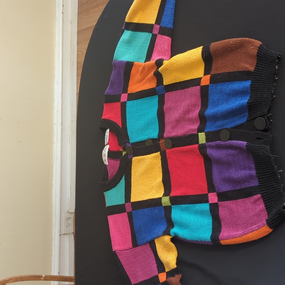 Vintage Christine Foley Color block sweater